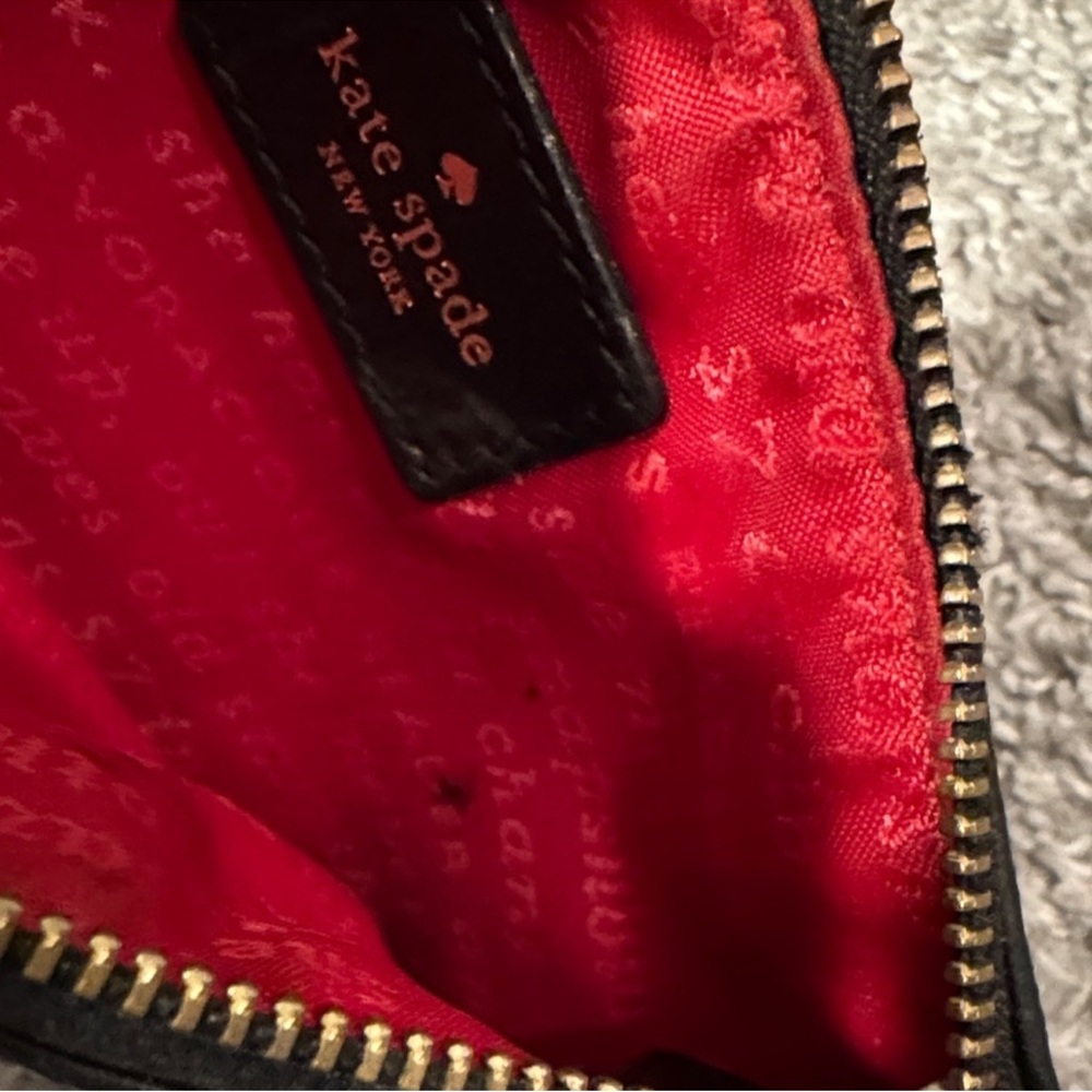 Kate Spade Black and White Polka Dot Wristlet with Storybook Lining - Picture 6 of 9